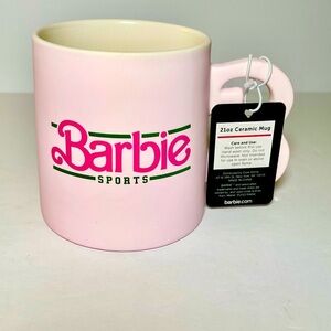 Rare Barbie Sport Tennis/Pickleball Pink Mug with large  “B” Handle 21oz. NWT